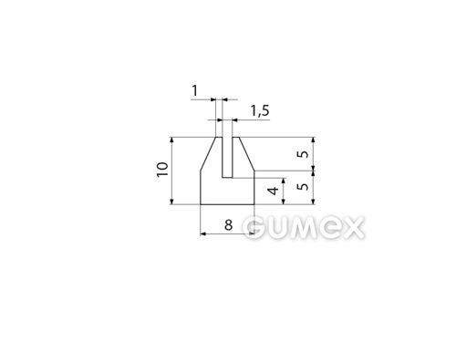 "U" Silikonprofil, 10x8/1,5mm, 60°ShA, -60°C/+180°C, transparent, 